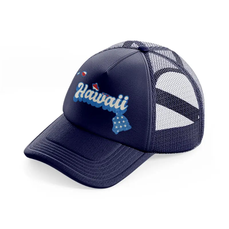 hawaii flag navy blue trucker hat