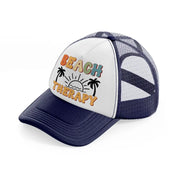 beach therapy-navy-blue-and-white-trucker-hat