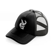 devil's skull black trucker hat