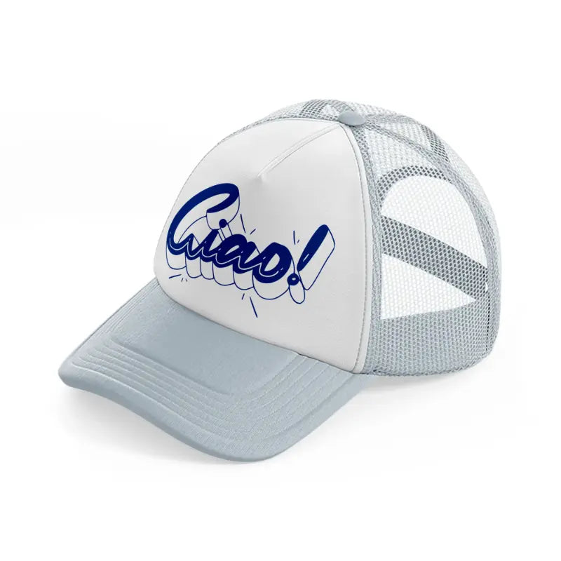 ciao blue grey trucker hat