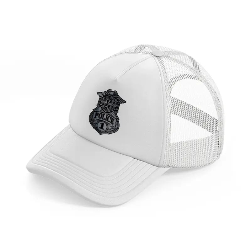 harley-davidson motorcycles police 1-white-trucker-hat