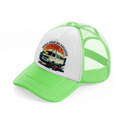 small space big adventure-lime-green-trucker-hat