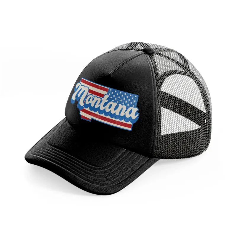 montana flag-black-trucker-hat