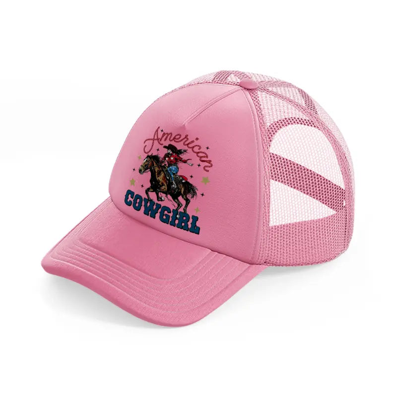 rustic ameircan cowgirl pink trucker hat