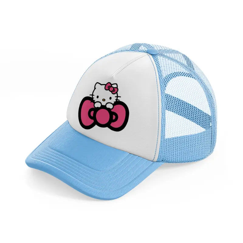 hello kitty bow sky blue trucker hat