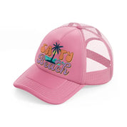 salty beach pink trucker hat