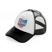 ohio flag black and white trucker hat