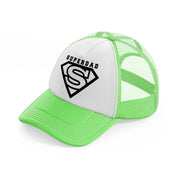 super dad white bg-lime-green-trucker-hat