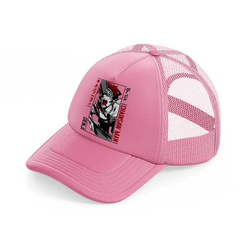denji chainsawman-pink-trucker-hat