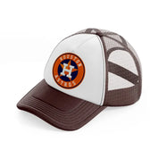 houston astros orange badge-brown-trucker-hat