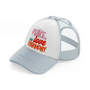 groovy love sentiments gs 15 grey trucker hat