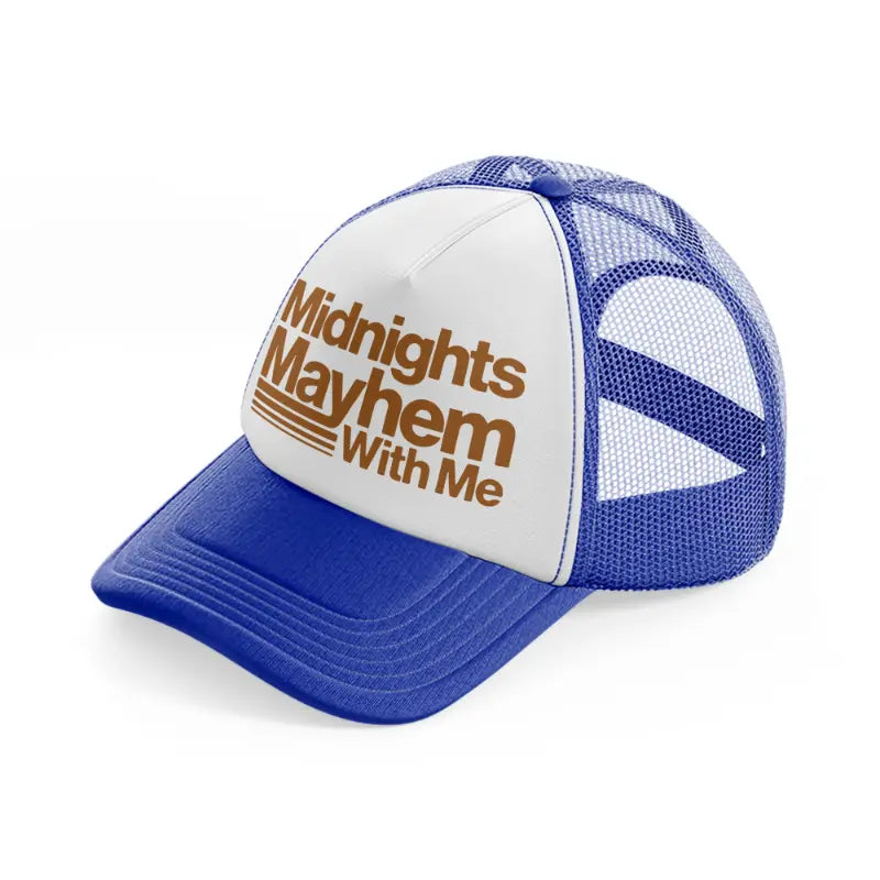 midnights mayhem with me-blue-and-white-trucker-hat