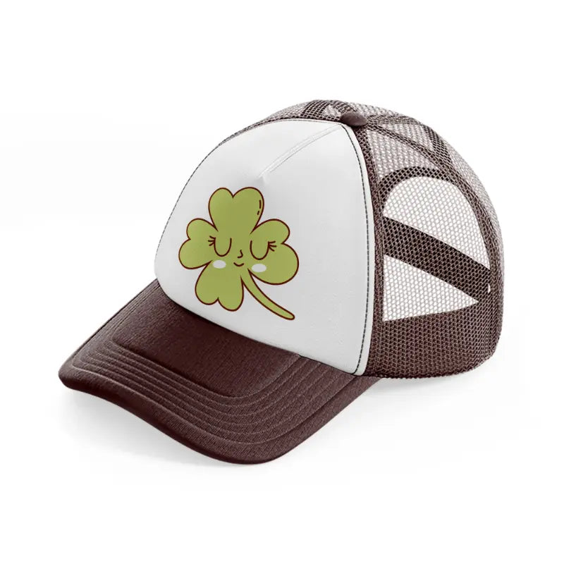 four leaf clover brown trucker hat