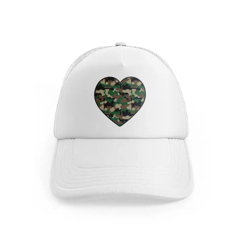 Camo Heartwhitefront view