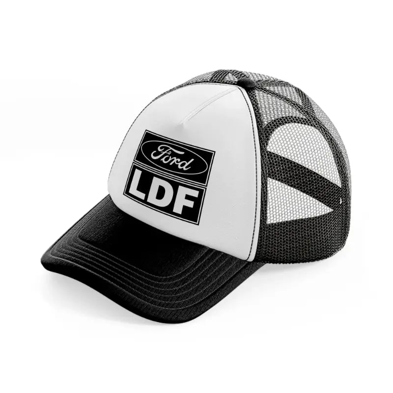 ford ldf black and white trucker hat