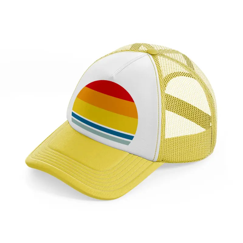 retro sun yellow trucker hat