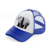 002 panda bear blue and white trucker hat