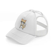 cute kitten white trucker hat