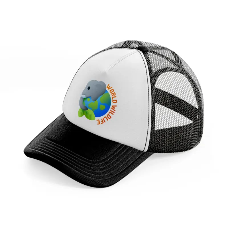 world-wildlife-day-black-and-white-trucker-hat