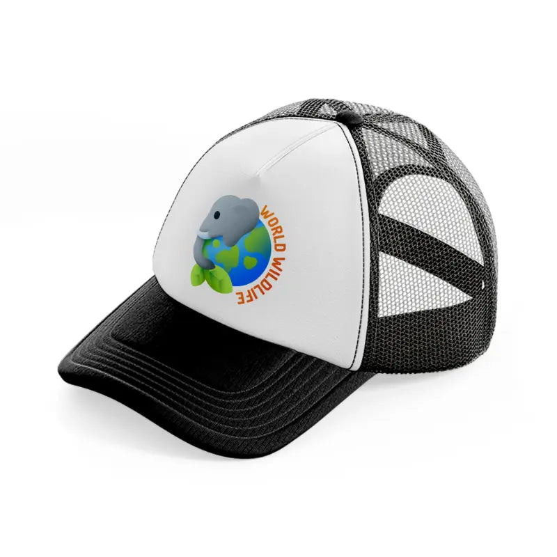 world wildlife day black and white trucker hat