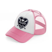 baseball dad blue-pink-and-white-trucker-hat