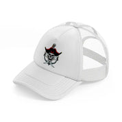 pirates skull mascot anchor white trucker hat