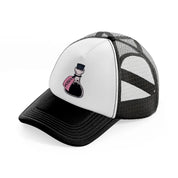 poison bottle-black-and-white-trucker-hat