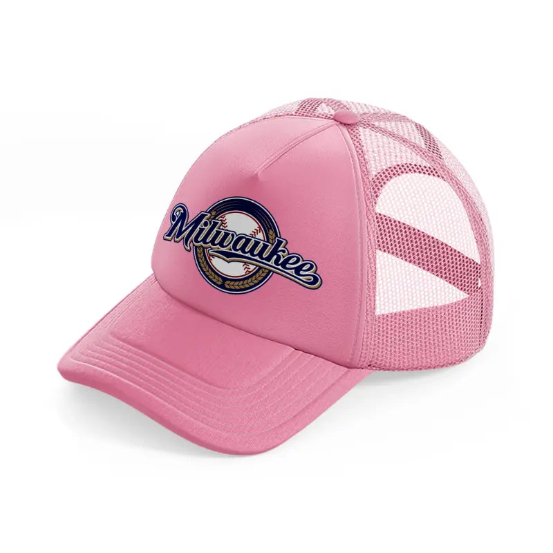 milwaukee brewers-pink-trucker-hat