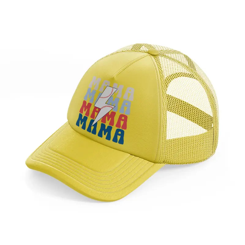 baseball mama mama-gold-trucker-hat