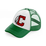 cleveland indians letter-green-and-white-trucker-hat