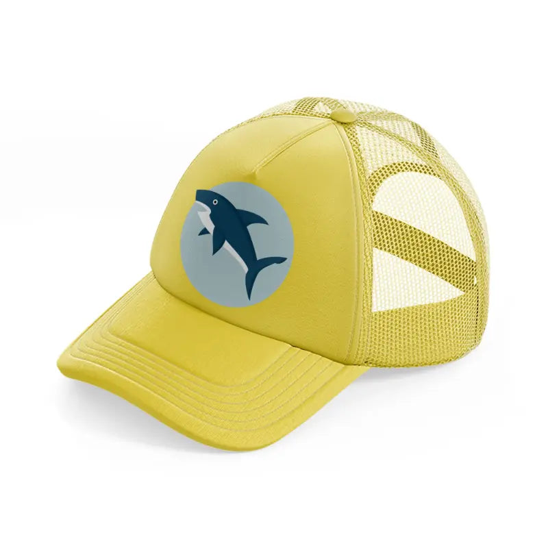 shark gold trucker hat