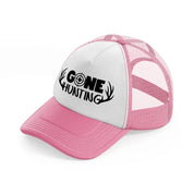 gone hunting deer pink and white trucker hat