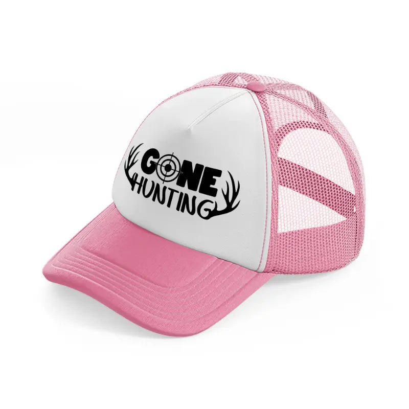 gone hunting deer-pink-and-white-trucker-hat