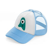 green monster-sky-blue-trucker-hat