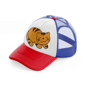 cat smiling multicolor trucker hat