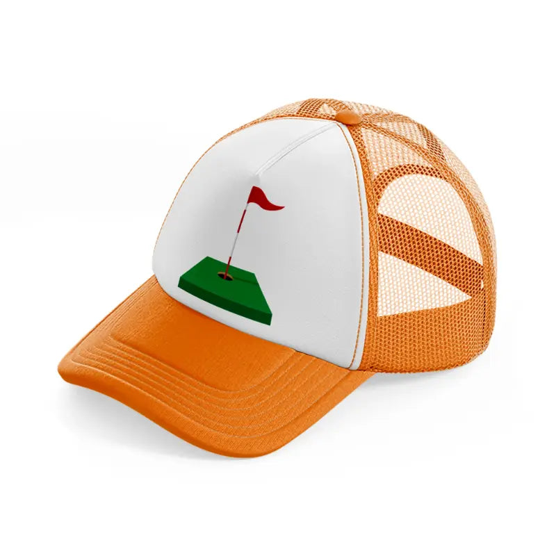 red flag cartoon-orange-trucker-hat