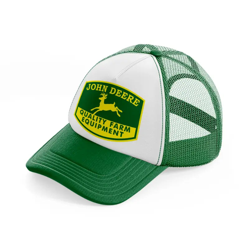 john deere quality farm equipment-green-and-white-trucker-hat