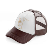 golf ball with flag brown trucker hat