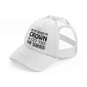 let me adjust my crown and get the day started-white-trucker-hat