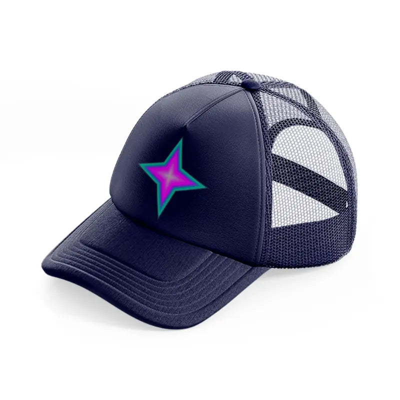 purple star-navy-blue-trucker-hat