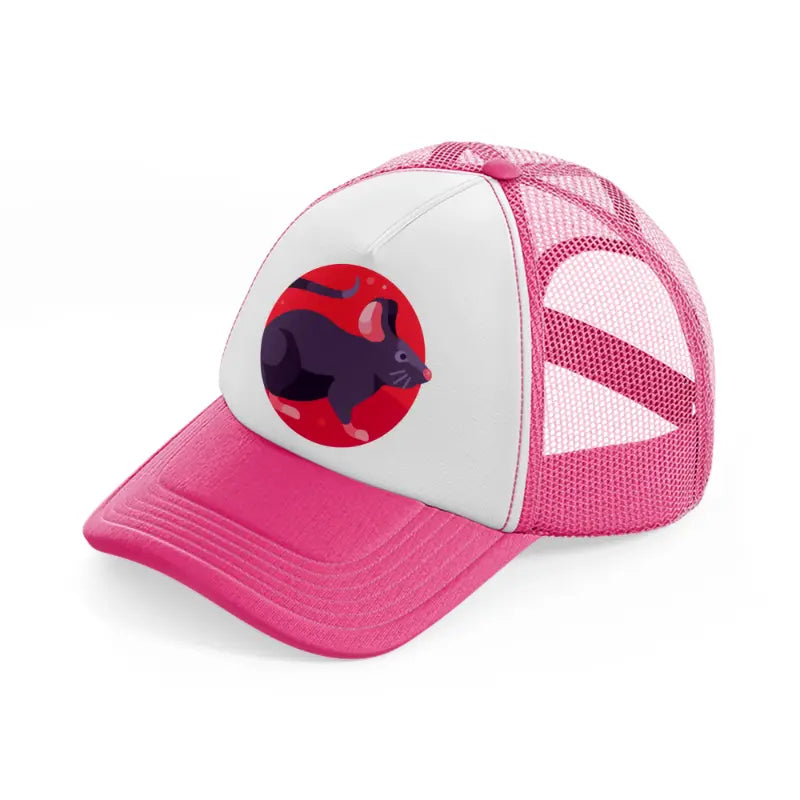 chinese-zodiac (1)-neon-pink-trucker-hat