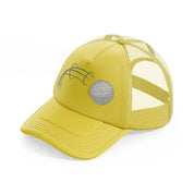 golf ball-gold-trucker-hat