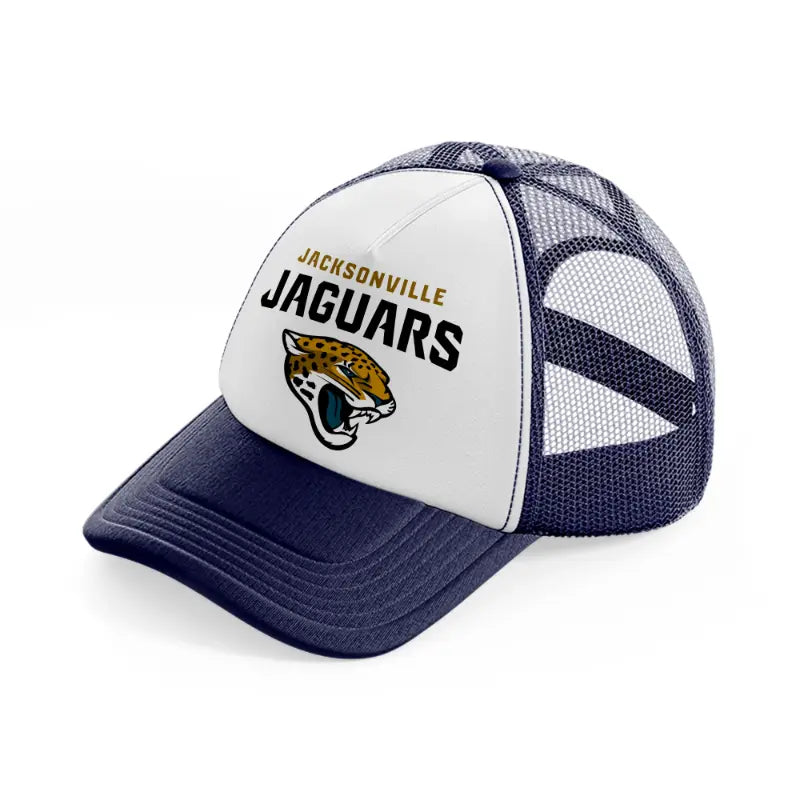 jacksonville jaguars fan-navy-blue-and-white-trucker-hat