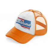 oklahoma flag-orange-trucker-hat