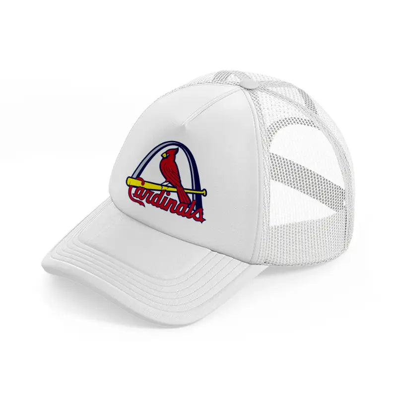 cardinals bird logo-white-trucker-hat