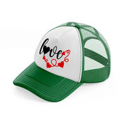 love b&r green and white trucker hat