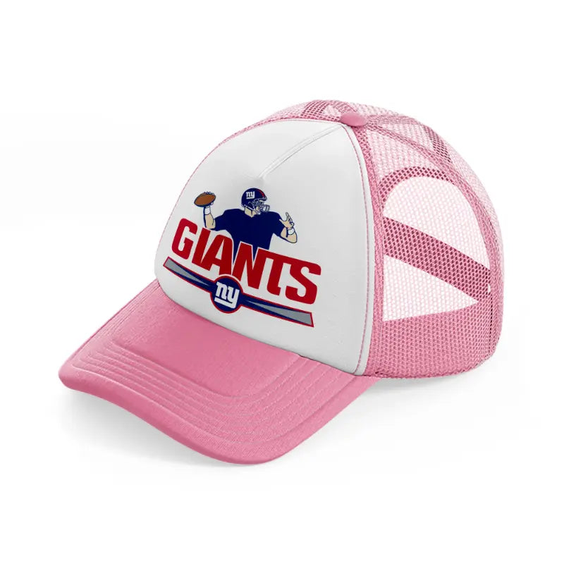 new york giants vintage-pink-and-white-trucker-hat