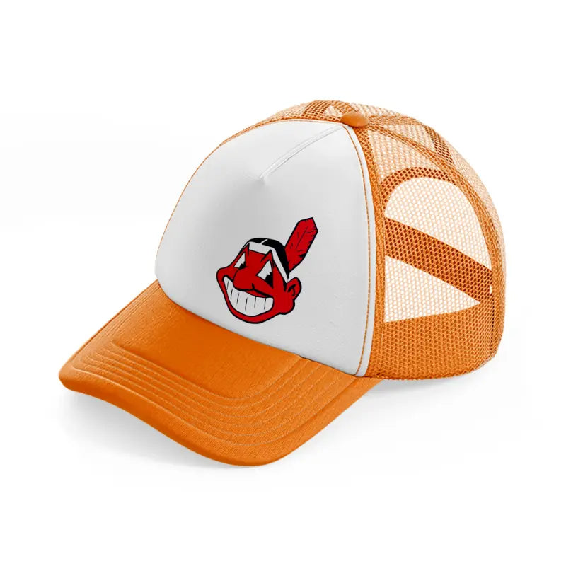 cleveland indians emblem-orange-trucker-hat