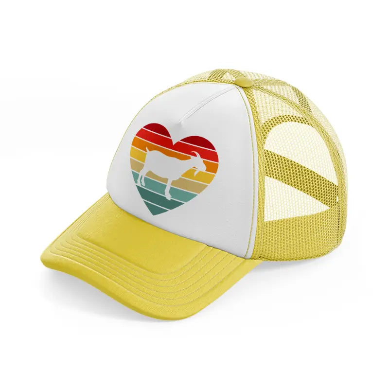 goat lover retro vintage-yellow-trucker-hat