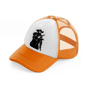 pirate captain & gun orange trucker hat